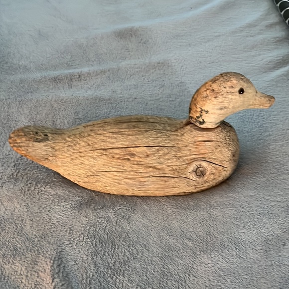Vintage Duck Decoy - glass eye (one missing), Weighted, Wooden Head and Body - Picture 5 of 8